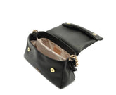 BOLSA TIRACOLO MÉDIA BAGUETE ALÇA CORRENTE PRETA C 50012 1889 0004 ANACAPRI - Vintedoisk